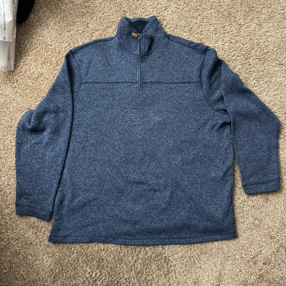Haggar Men’s Blue 1/4 Zip Lightweight Fleece Pullover‎ Size XXL